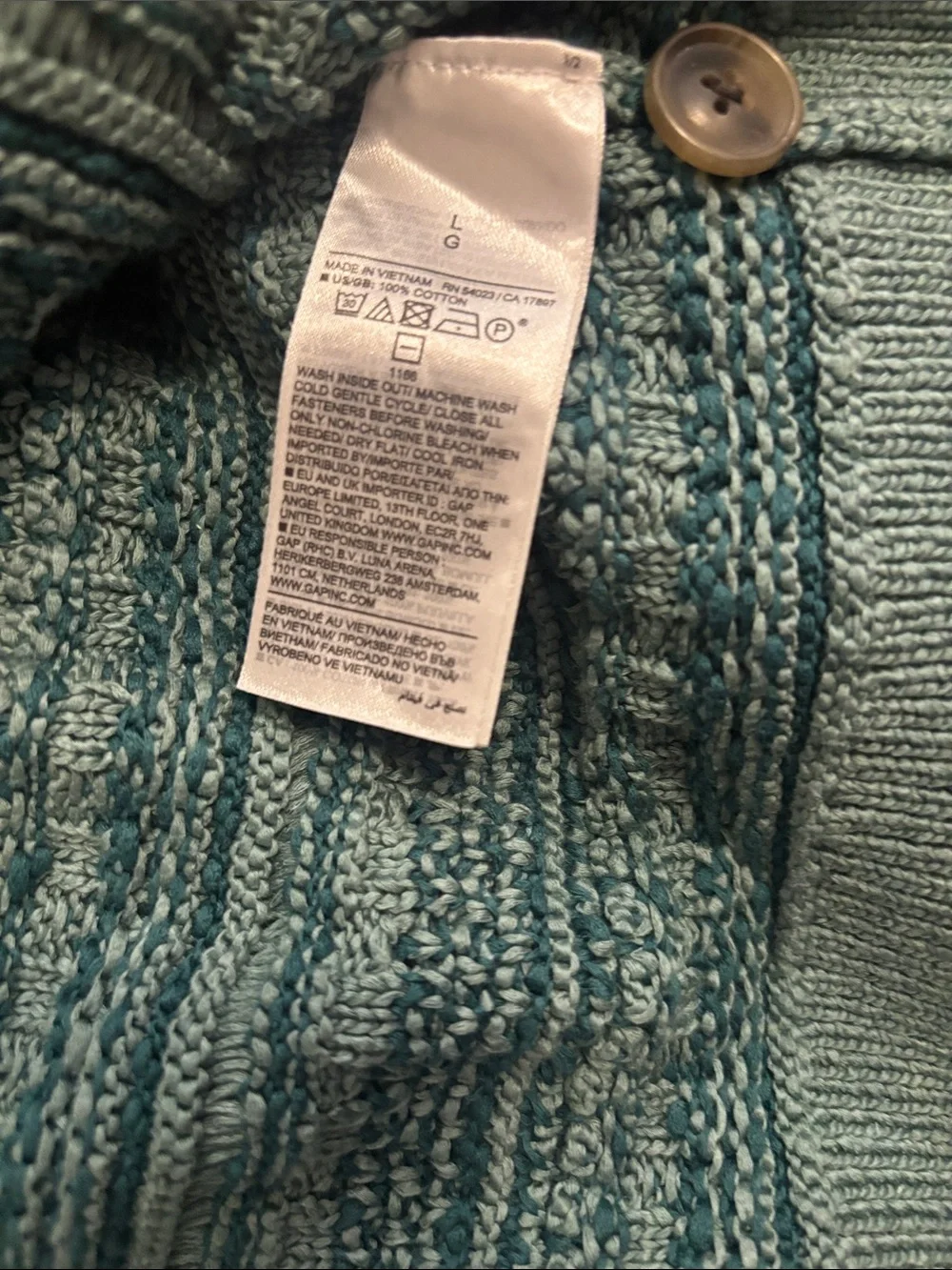 Banana Republic Men’s Artisanal Cotton Resort Shirt Knit Button Down in Green